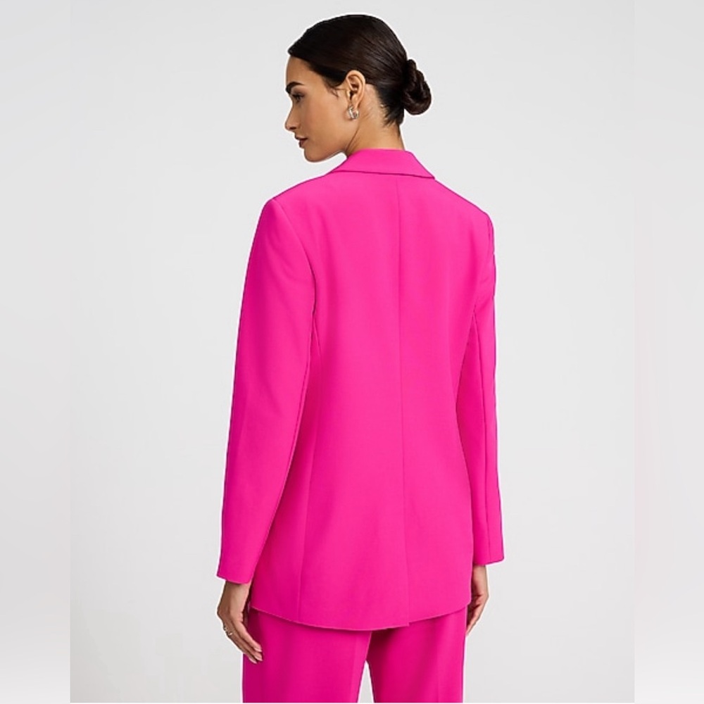 Express Studio Stretch Twill Boyfriend Blazer - Picture 3 of 5